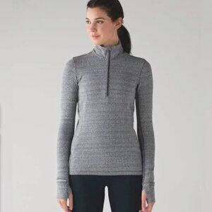 Lululemon Outrun 1/2 Zip Hazy Heather Heathered White Heathered Black | …